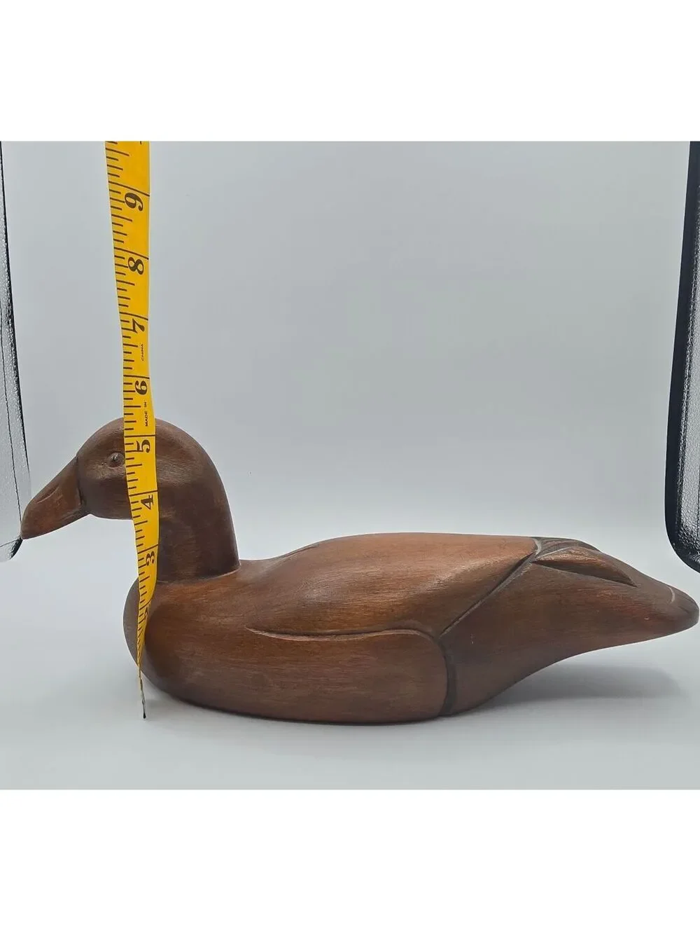 Vintage Hand Carved Wood Duck Figurine 13